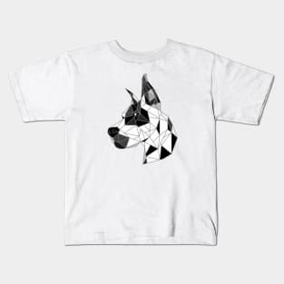 Great Dane Harlequin Stained Glass Kids T-Shirt